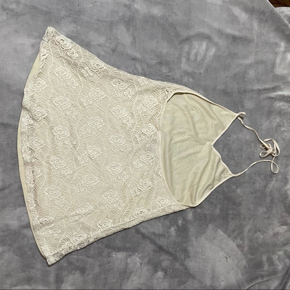 Forever 21 Halter Mini Dress Beige Size Large - Picture 5 of 7